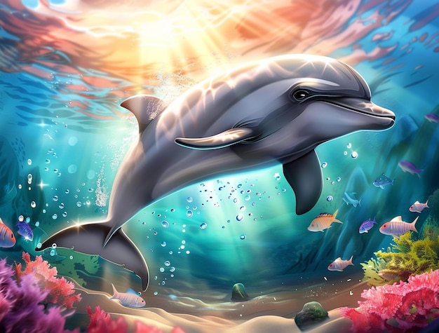 Free photo dolphin digital art