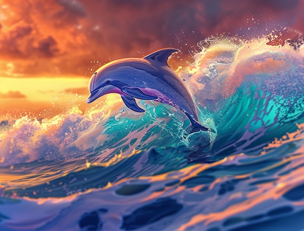 Free photo dolphin digital art