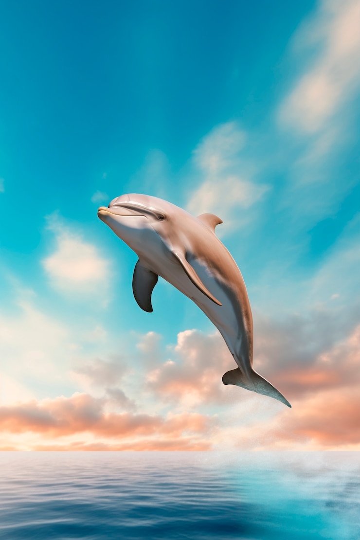 Free Photo dolphin jumping out of water
