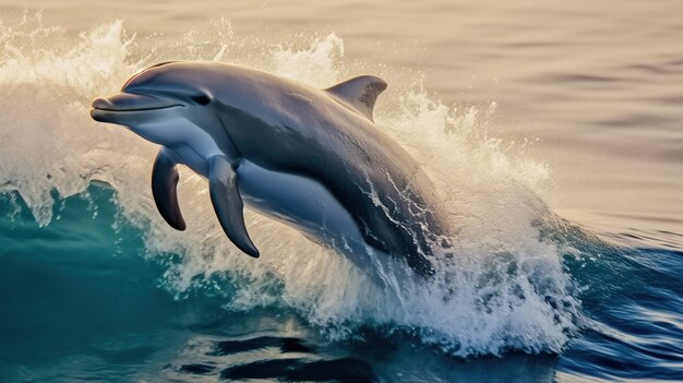 Дельфин выпрыгивает из воды