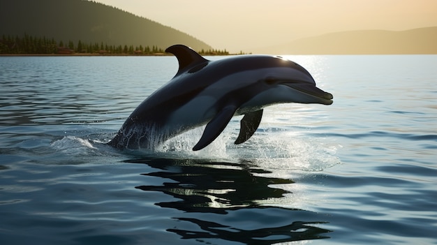 Foto gratuita delfino che salta fuori dall'acqua