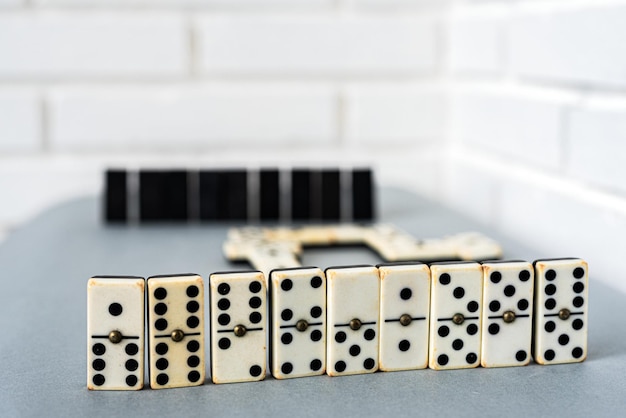 Free photo domino pieces placed on table