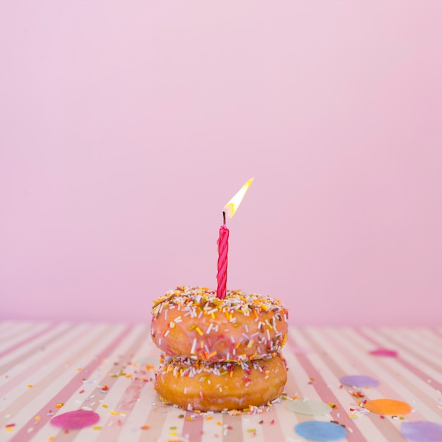 Donut with candle