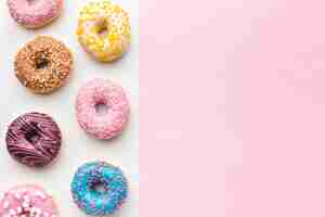 Free photo donuts collection with copy space