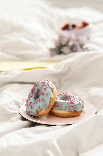 donuts on white plate