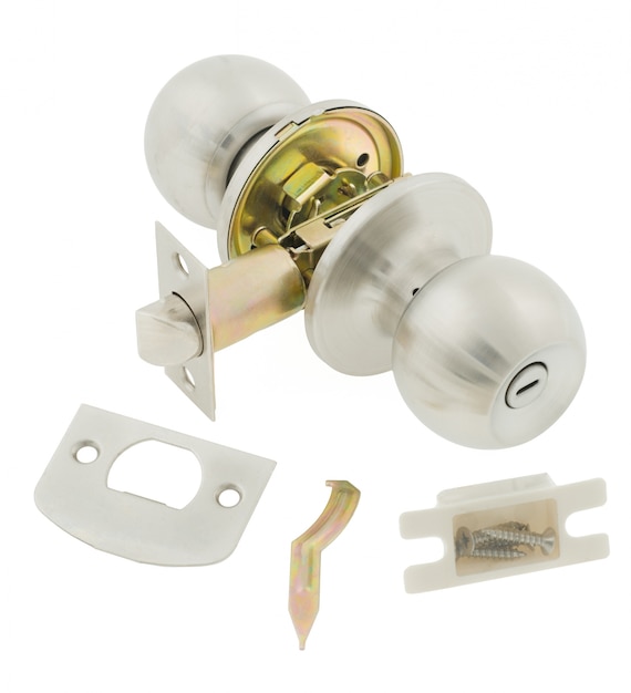 Door Knob assembly on White Background