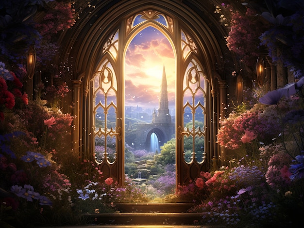 door stretching into fantasy world