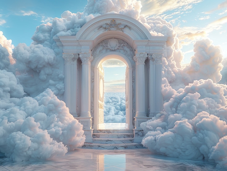 Free Photo door stretching into fantasy world