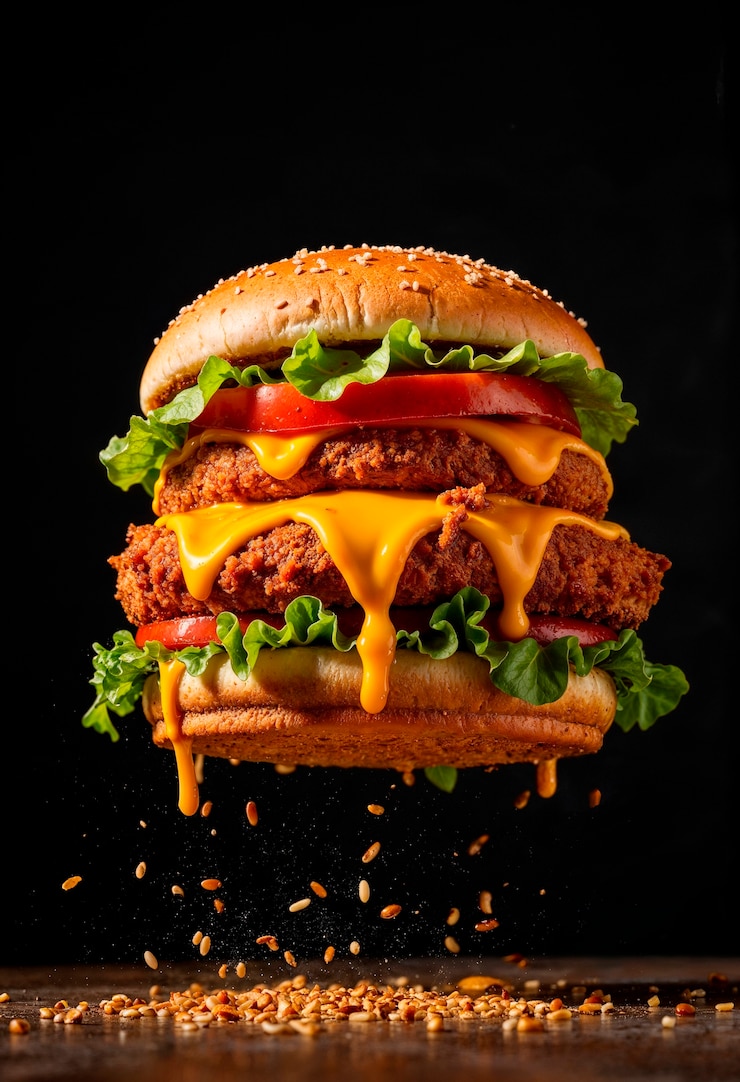 Free Photo double cheeseburger