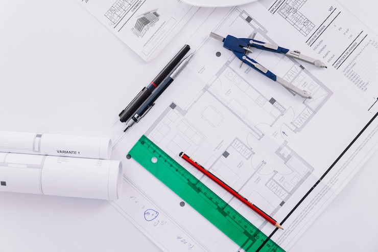 Free Photo drafting tools and blueprints