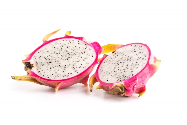 Dragon fruit on white background