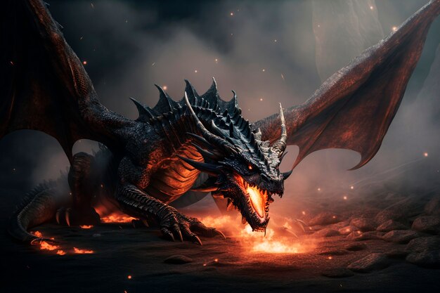 Dragons and fantasy artificial intelligence image