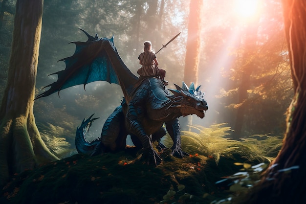 Dragons and fantasy artificial intelligence image