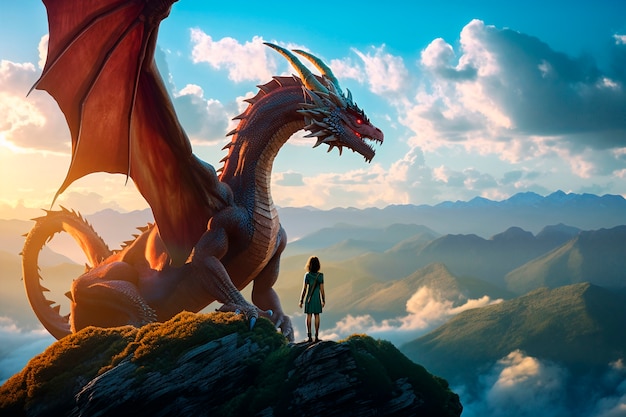 Dragons and fantasy artificial intelligence image