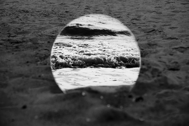 Free photo dramatic black and white sand  landscape