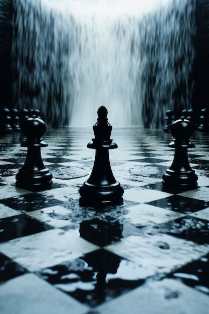 Free photo dramatic chess piece