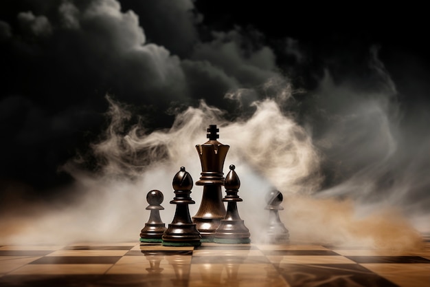 Free photo dramatic chess piece