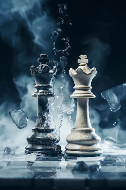 Free photo dramatic chess piece