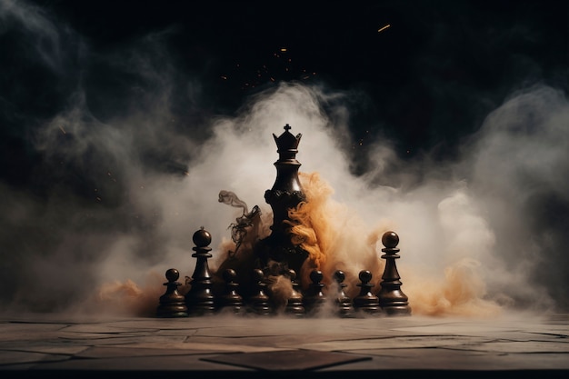 Free photo dramatic chess piece