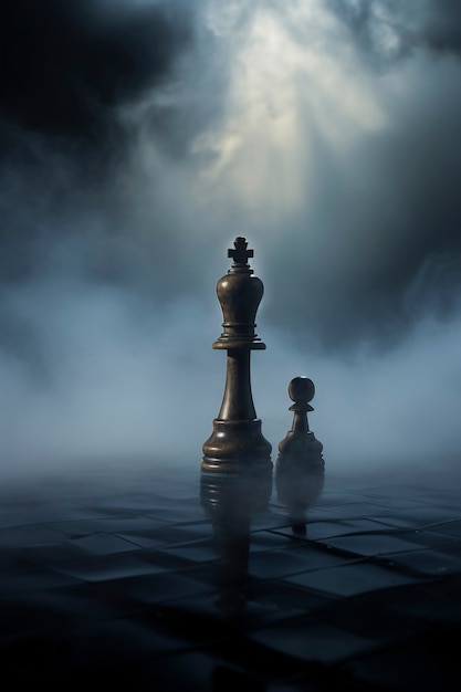 Free photo dramatic chess piece