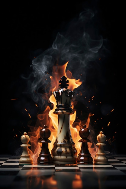 Foto gratuita pezzo di scacchi drammatico