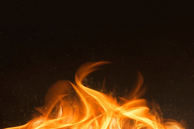 극적인 주황색 불 불꽃 테두리 프레임
