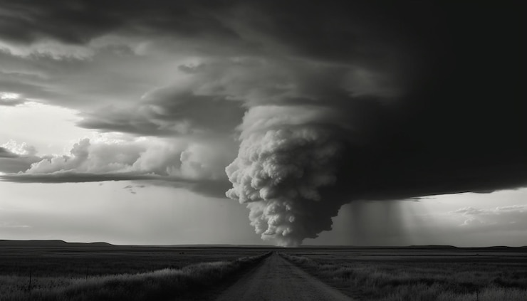 Free Photo dramatic sky threatens farm heat fuels violence generated by ai