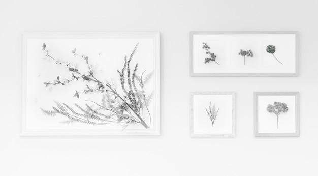 Drawing Flowers Inside Frame on the Wall