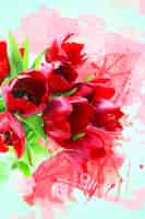 Бесплатное фото Рисунок красные цветы