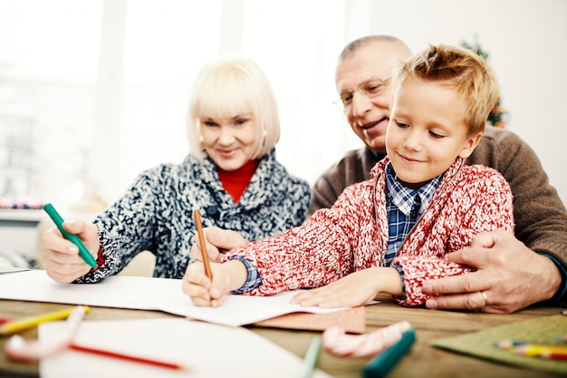 Drawing with grandparents