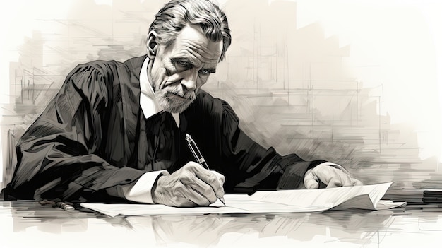 Бесплатное фото Рисунки о юридической профессии.