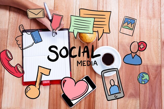 drawings of the social media's concepts