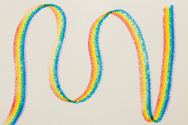 LGBT色で描かれた縦の波状の縞