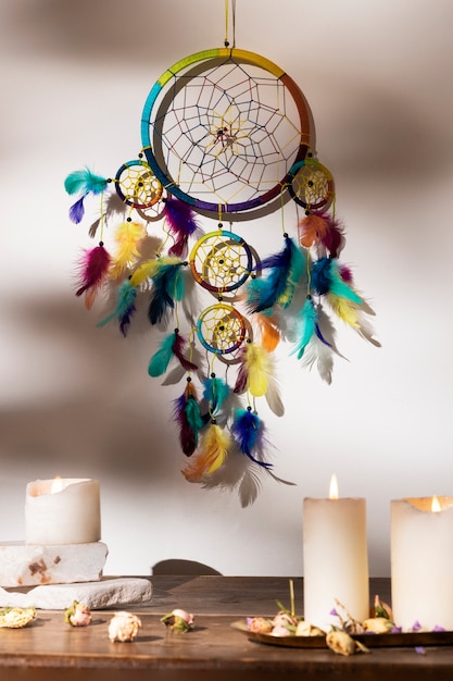 Free photo dream catcher indoors still life