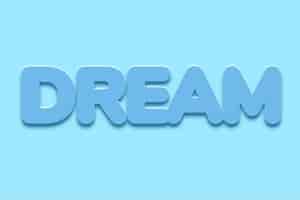 Free photo dream word in bold text style