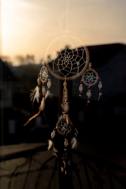 Dreamcatcher hanging at the front of the window