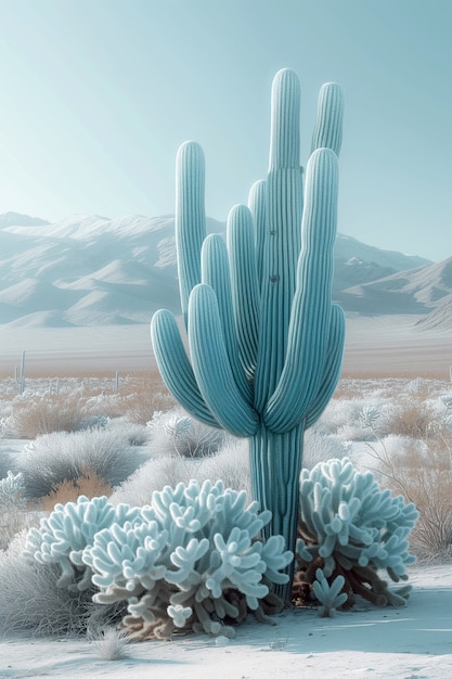 Foto gratuita rendering 3d sognante di un cactus magico