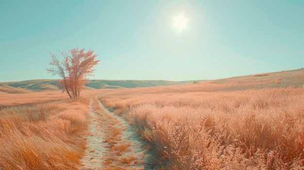 Foto gratuita estetica sognante e colore dell'anno toni paesaggio naturale