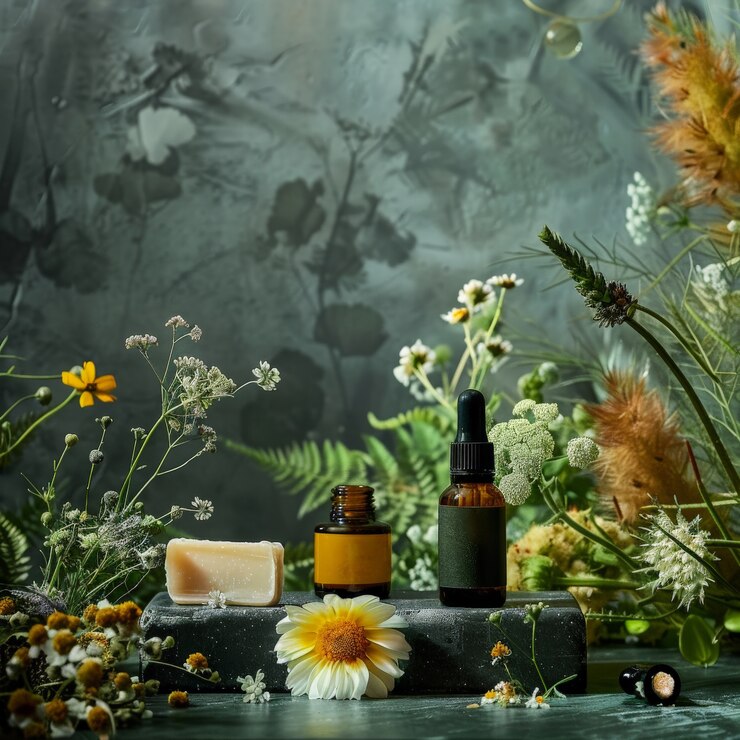 Free Photo dreamy aesthetic cosmetic product with fresh background