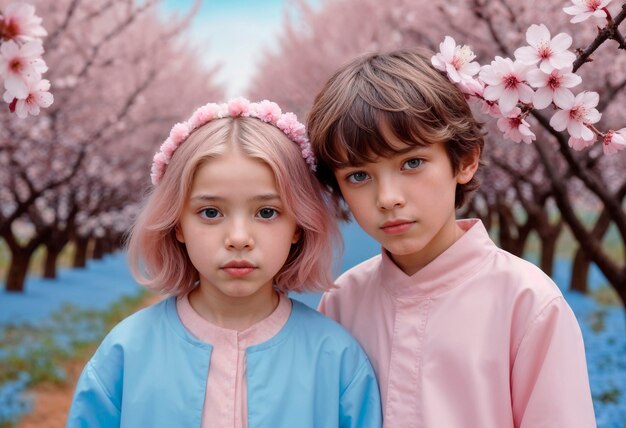 Dreamy aesthetic kid celebrating children's day