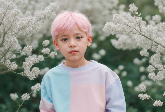 Dreamy aesthetic kid celebrating children's day