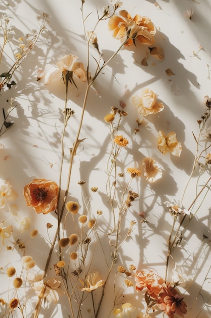 Free photo dreamy arrangement with decorative dried flowers