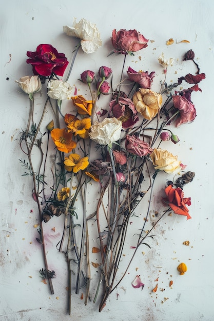 Free photo dreamy arrangement with decorative dried flowers