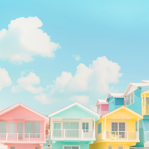 Dreamy atmosphere and pastel colored scene for travel content