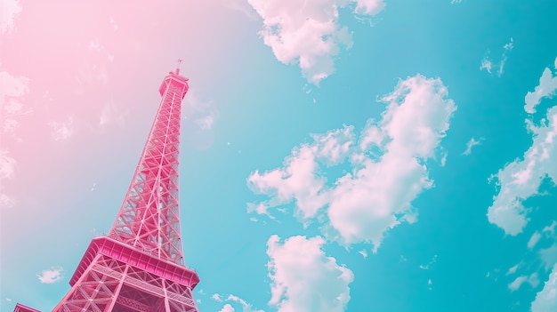 Dreamy atmosphere and pastel colored scene for travel content