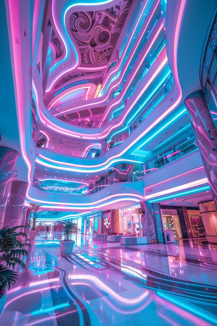 Free Photo dreamy interior of mall