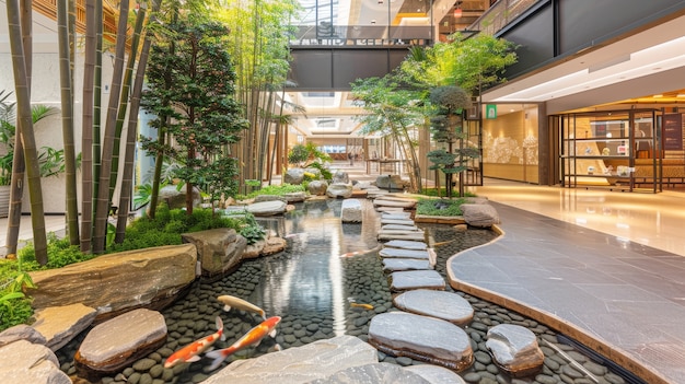 Free photo dreamy interior of mall