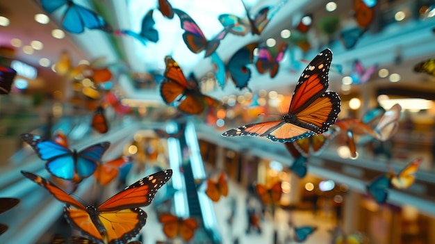 Foto gratuita l'interno sognante del centro commerciale