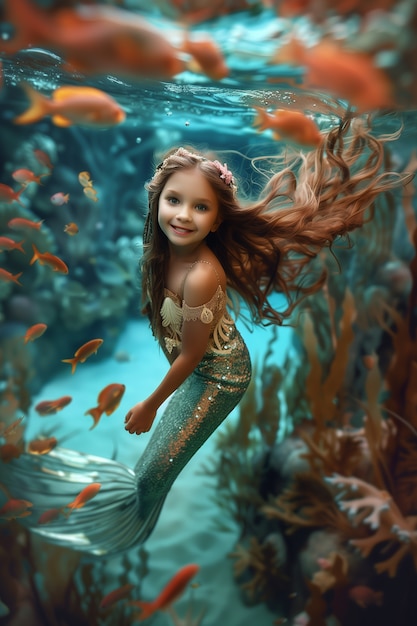 Dreamy mermaid underwater