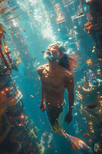 Dreamy mermaid underwater